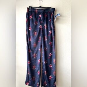 Mens Pajamas with Skiing Bear Print - Navy